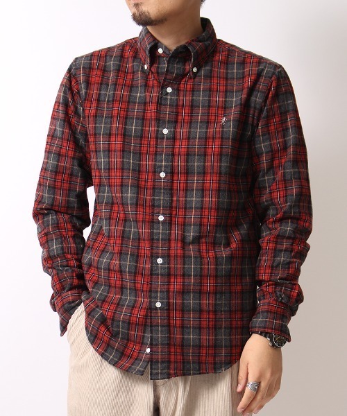 GYMPHLEX（ジムフレックス）の「[Gymphlex/ジムフレックス] ビエラ起毛チェックシャツ（シャツ/ブラウス・メンズ・ネイビー/ワイン/ブルー系その他/ブラック/グレー/ベージュ/ダークグリーン/ブラウン/グレー系その他/オレンジ/ベージュ系その他/ブルー系その他2/レッド/ダークブラウン/レッド系その他/ブルー系その他3/ベージュ系その他2/ブラウン系その他/ブラウン系その他2/グレー系その他2/アイボリー/モカ/チャコールグレー/レッド系その他2/ダークネイビー・L/M）」の22枚目の写真