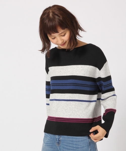 GLOBAL WORK（グローバルワーク）の「ハイゲージミラノリブニット長袖/761409（ニット/セーター・レディース・ネイビー/イエロー/レッド/ホワイト/ライトグレー/ピンク系その他・SMALL/LARGE/MEDIUM）」の3枚目の写真