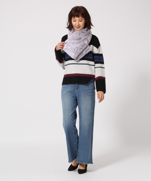 GLOBAL WORK（グローバルワーク）の「ハイゲージミラノリブニット長袖/761409（ニット/セーター・レディース・ネイビー/イエロー/レッド/ホワイト/ライトグレー/ピンク系その他・SMALL/LARGE/MEDIUM）」の8枚目の写真