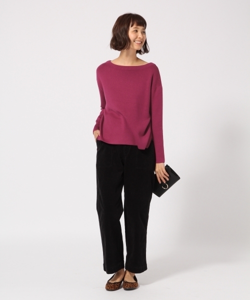 GLOBAL WORK（グローバルワーク）の「ハイゲージミラノリブニット長袖/761409（ニット/セーター・レディース・ネイビー/イエロー/レッド/ホワイト/ライトグレー/ピンク系その他・SMALL/LARGE/MEDIUM）」の11枚目の写真