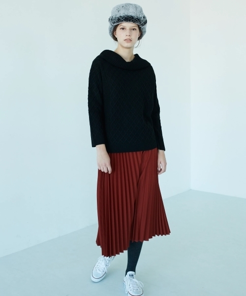 AMERICAN HOLIC(アメリカンホリック)の「オフタートルケーブルニットプルオーバー(ニット/セーター・レディース・オフホワイト/ブラック/ベージュ/マスタード/ネイビー・FREE)」の12枚目の写真