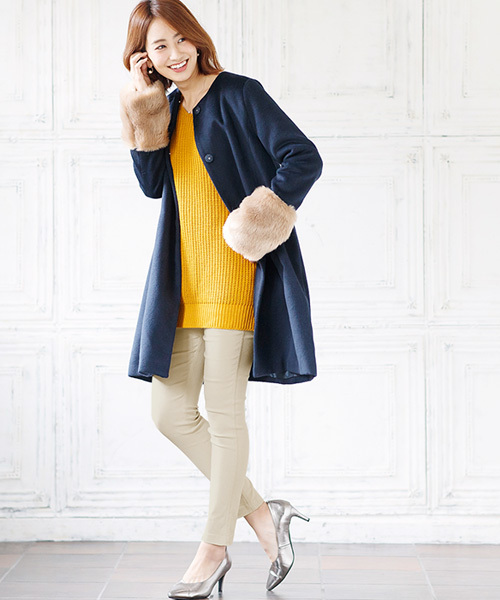 Pierrot（ピエロ）の「あったか裏起毛 ストレッチレギンスパンツ（その他パンツ・レディース・ダークカーキ/ホワイト系その他/ブラック/グレー/ネイビー/ベージュ・L/LL/M/S）」の20枚目の写真