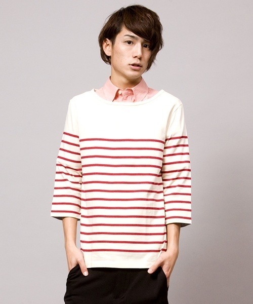 WEGO(ウィゴー)の「WEGO/パネルボーダー7Sカットソー(Tシャツ/カットソー・メンズ・ネイビー/ブルー系その他/ロイヤルブルー/ピンク/レッド/トリコロール・SMALL/MEDIUM/LARGE)」の5枚目の写真