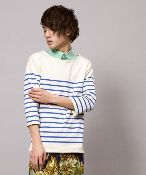 WEGO(ウィゴー)の「WEGO/パネルボーダー7Sカットソー(Tシャツ/カットソー・メンズ・ネイビー/ブルー系その他/ロイヤルブルー/ピンク/レッド/トリコロール・SMALL/MEDIUM/LARGE)」の3枚目の写真