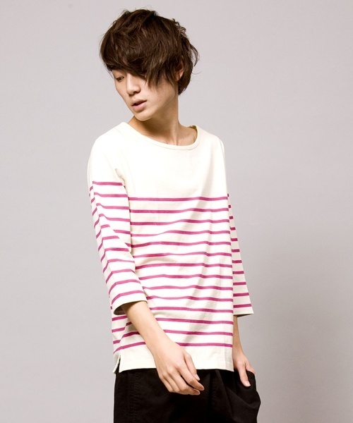 WEGO(ウィゴー)の「WEGO/パネルボーダー7Sカットソー(Tシャツ/カットソー・メンズ・ネイビー/ブルー系その他/ロイヤルブルー/ピンク/レッド/トリコロール・SMALL/MEDIUM/LARGE)」の4枚目の写真