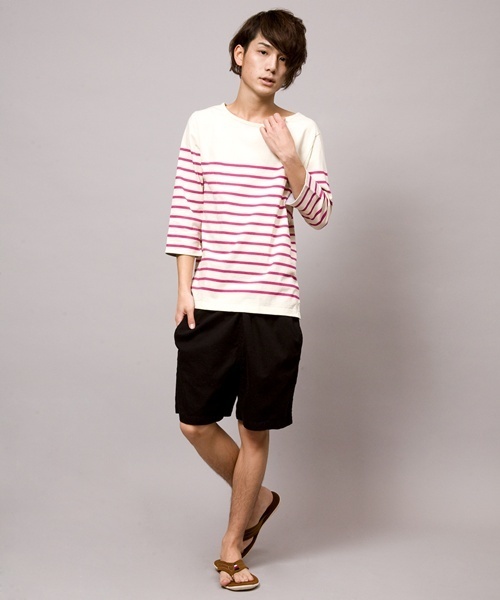 WEGO(ウィゴー)の「WEGO/パネルボーダー7Sカットソー(Tシャツ/カットソー・メンズ・ネイビー/ブルー系その他/ロイヤルブルー/ピンク/レッド/トリコロール・SMALL/MEDIUM/LARGE)」の11枚目の写真