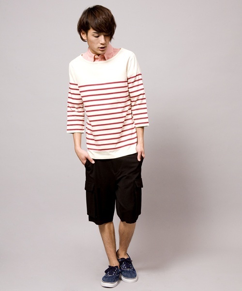 WEGO(ウィゴー)の「WEGO/パネルボーダー7Sカットソー(Tシャツ/カットソー・メンズ・ネイビー/ブルー系その他/ロイヤルブルー/ピンク/レッド/トリコロール・SMALL/MEDIUM/LARGE)」の12枚目の写真