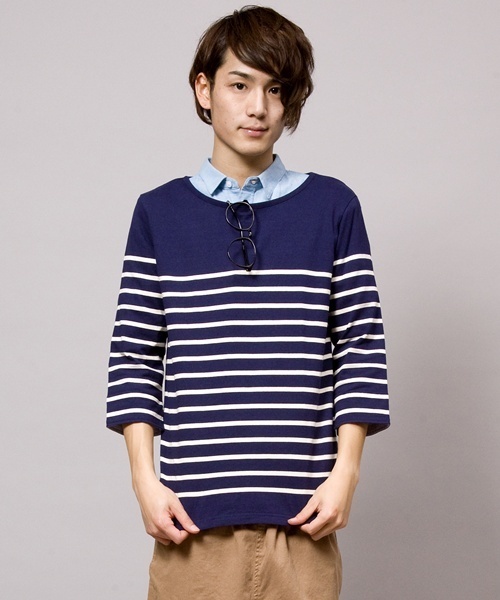 WEGO(ウィゴー)の「WEGO/パネルボーダー7Sカットソー(Tシャツ/カットソー・メンズ・ネイビー/ブルー系その他/ロイヤルブルー/ピンク/レッド/トリコロール・SMALL/MEDIUM/LARGE)」の14枚目の写真