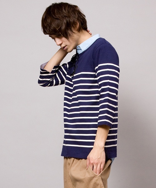 WEGO(ウィゴー)の「WEGO/パネルボーダー7Sカットソー(Tシャツ/カットソー・メンズ・ネイビー/ブルー系その他/ロイヤルブルー/ピンク/レッド/トリコロール・SMALL/MEDIUM/LARGE)」の15枚目の写真