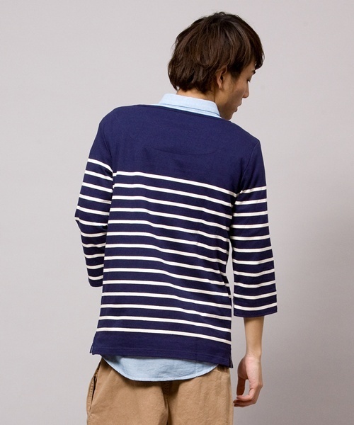 WEGO(ウィゴー)の「WEGO/パネルボーダー7Sカットソー(Tシャツ/カットソー・メンズ・ネイビー/ブルー系その他/ロイヤルブルー/ピンク/レッド/トリコロール・SMALL/MEDIUM/LARGE)」の16枚目の写真