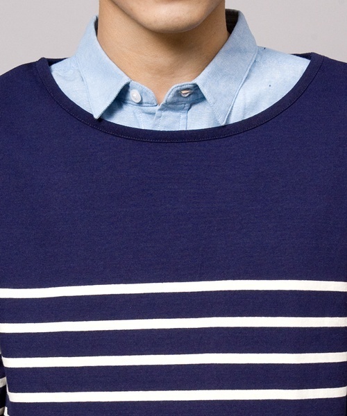 WEGO(ウィゴー)の「WEGO/パネルボーダー7Sカットソー(Tシャツ/カットソー・メンズ・ネイビー/ブルー系その他/ロイヤルブルー/ピンク/レッド/トリコロール・SMALL/MEDIUM/LARGE)」の17枚目の写真