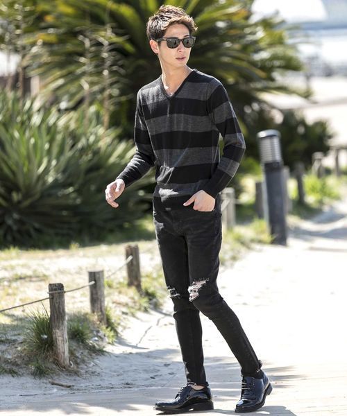 A.S.M（エーエスエム）の「ハイゲ－ジスプリングニット（ニット/セーター・メンズ・ブルー/ブラック/レッド/パープル・48/50）」の20枚目の写真