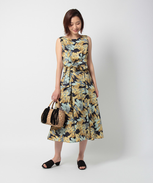 laboratory work（ラボラトリーワーク）の「羽柄セットアップワンピース（ワンピース・レディース・ベージュ/ネイビー・MEDIUM）」の2枚目の写真