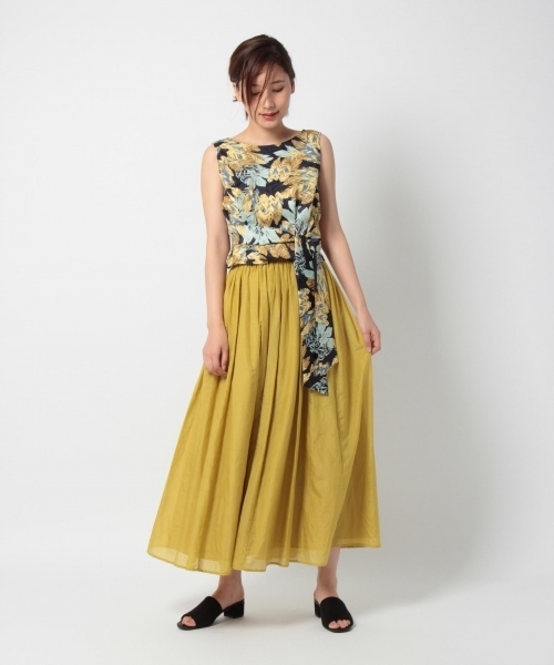 laboratory work（ラボラトリーワーク）の「羽柄セットアップワンピース（ワンピース・レディース・ベージュ/ネイビー・MEDIUM）」の6枚目の写真