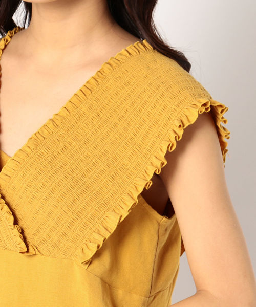 Prefer SHIPS（プリファーシップス）の「Prefer SHIPS:シャーリングオフショルダーブラウス（シャツ/ブラウス・レディース・オフホワイト/イエロー系その他2/ブルー・ONE SIZE）」の11枚目の写真