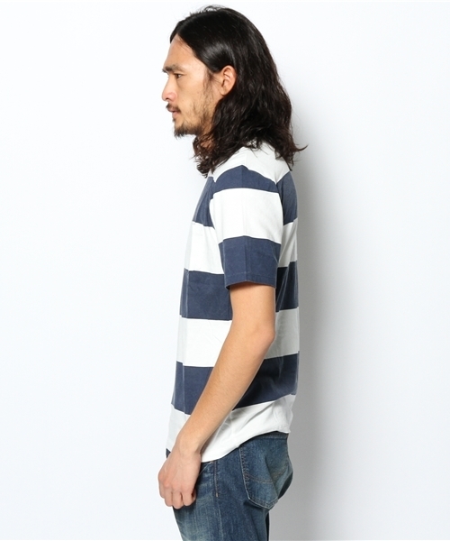 green label relaxing（グリーンレーベルリラクシング）の「BORDER/PT PKT C/N Tシャツ（Tシャツ/カットソー・メンズ・レッド/オリーブ/ネイビー・SMALL/MEDIUM/LARGE）」の5枚目の写真