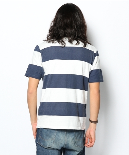 green label relaxing（グリーンレーベルリラクシング）の「BORDER/PT PKT C/N Tシャツ（Tシャツ/カットソー・メンズ・レッド/オリーブ/ネイビー・SMALL/MEDIUM/LARGE）」の6枚目の写真