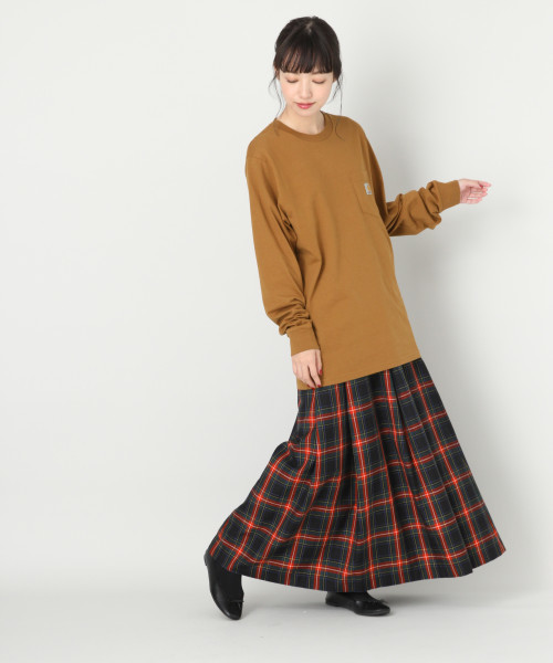 LOWRYS FARM（ローリーズファーム）の「タータンチェックタックスカート　812203（スカート・レディース・ネイビー/レッド/オフホワイト・MEDIUM/LARGE）」の6枚目の写真