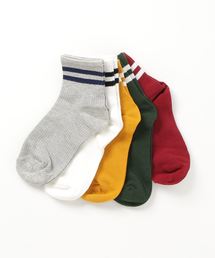 5セット 2ラインカラーリブソックス