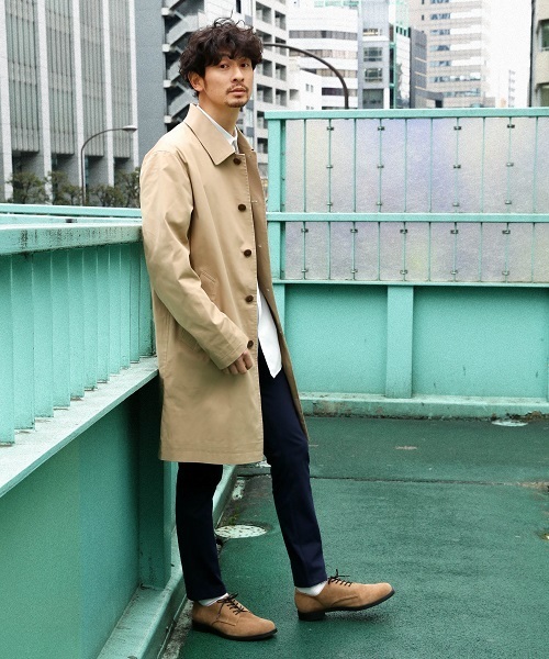 GLOBAL WORK（グローバルワーク）の「ノビリアステンカラーコート/813846（ステンカラーコート・メンズ・ベージュ/ネイビー・SMALL/MEDIUM/LARGE）」の21枚目の写真