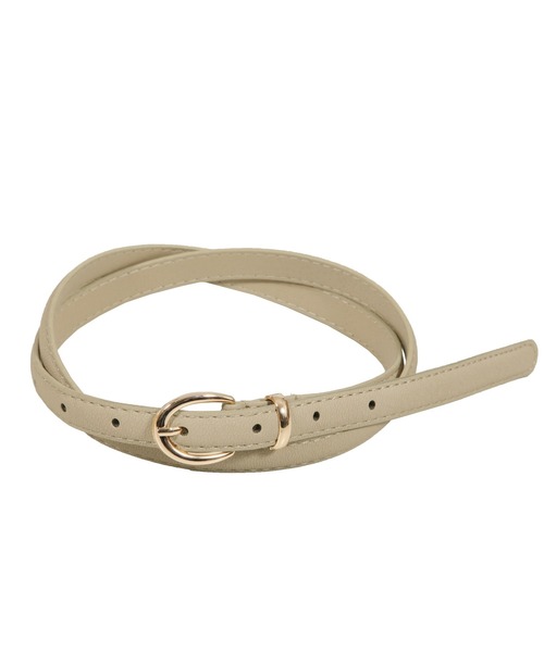 Julia Boutique（ジュリアブティック）の「フェイクレザーゴールドバックル細ベルト/550041（ベルト・レディース・ホワイト/ブラック/ベージュ/キャメル・ONE）」の3枚目の写真