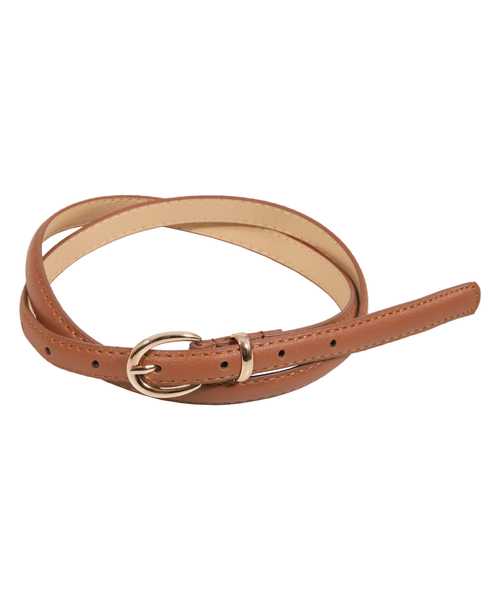 Julia Boutique（ジュリアブティック）の「フェイクレザーゴールドバックル細ベルト/550041（ベルト・レディース・ホワイト/ブラック/ベージュ/キャメル・ONE）」の4枚目の写真