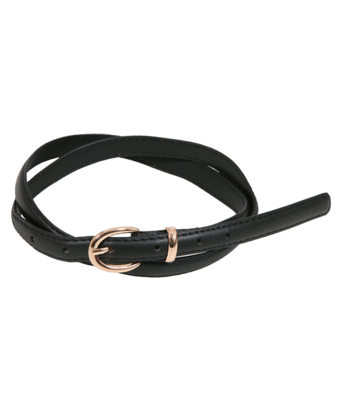 Julia Boutique（ジュリアブティック）の「フェイクレザーゴールドバックル細ベルト/550041（ベルト・レディース・ホワイト/ブラック/ベージュ/キャメル・ONE）」の2枚目の写真