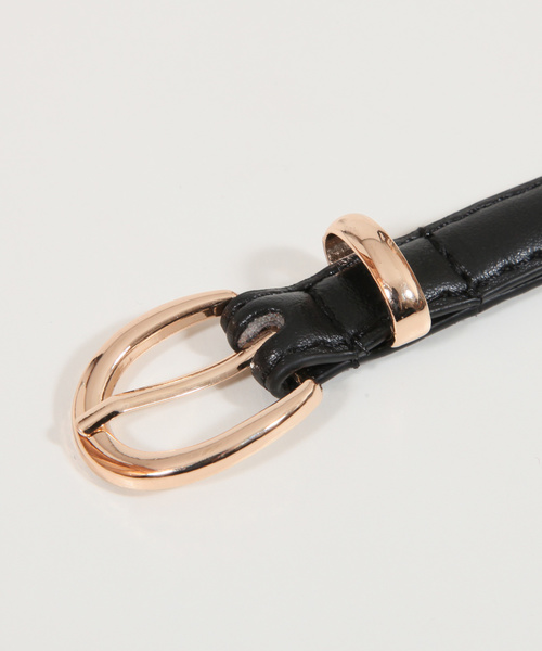 Julia Boutique（ジュリアブティック）の「フェイクレザーゴールドバックル細ベルト/550041（ベルト・レディース・ホワイト/ブラック/ベージュ/キャメル・ONE）」の11枚目の写真