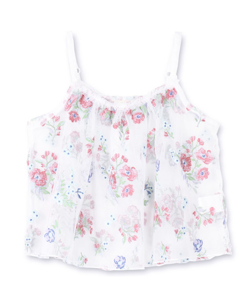 BRANSHES(ブランシェス)の「花刺繍チュールキャミソール(キャミソール・キッズ・オフホワイト/ブルー・90cm/100cm/110cm/120cm/130cm/140cm/150cm)」の7枚目の写真