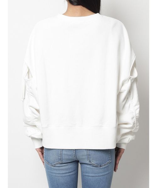 EMODA（エモダ）の「カットアウトバルキープルオーバー（スウェット・レディース・ホワイト/ブラック/オレンジ・FREE）」の15枚目の写真