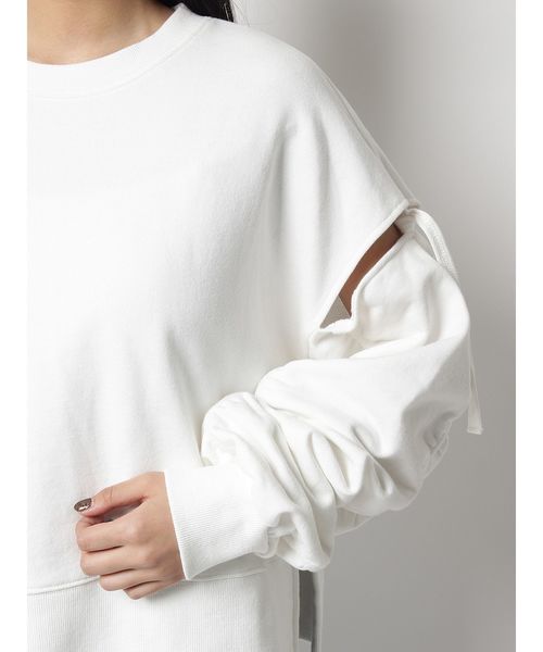 EMODA（エモダ）の「カットアウトバルキープルオーバー（スウェット・レディース・ホワイト/ブラック/オレンジ・FREE）」の17枚目の写真