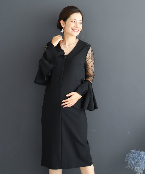 授乳レースベルスリーブワンピース 楽天市場】授乳レースベルスリーブワンピース【マタニティ服