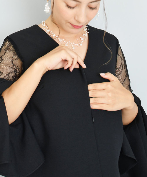 授乳レースベルスリーブ マタニティワンピース（マタニティ