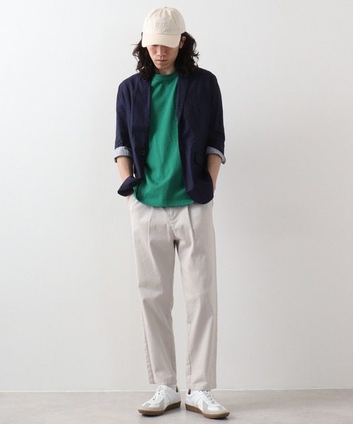 FUNALIVE（ファンアライブ）の「無地綿麻ストレッチ7分袖テーラードジャケット（テーラードジャケット・メンズ・ブラック/ベージュ/ネイビー/カーキ/キナリ・M/L/XL）」の19枚目の写真