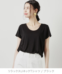 ZOZO | リラックスUネックTシャツ（パターンオーダー）／ブラック［WOMEN］(Tシャツ/カットソー)