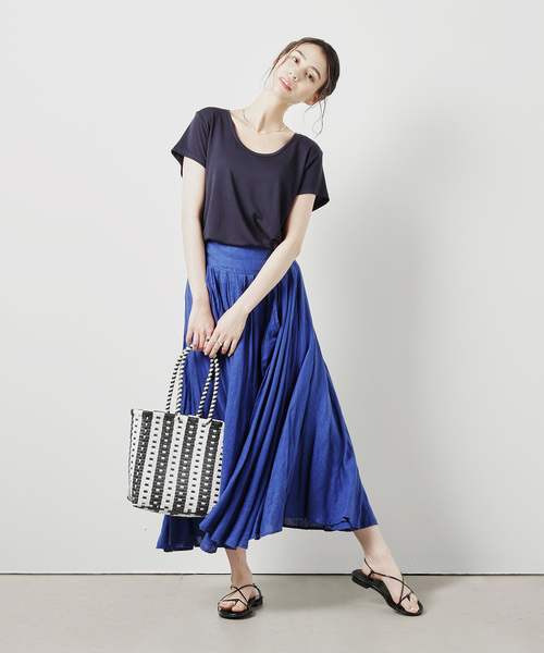 ZOZO（ゾゾ）の「リラックスUネックTシャツ（パターンオーダー）／ブラック［WOMEN］（Tシャツ/カットソー・レディース・ブラック・マルチサイズ）」の6枚目の写真