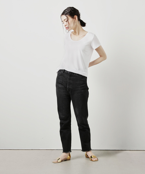 ZOZO（ゾゾ）の「リラックスUネックTシャツ（パターンオーダー）／ブラック［WOMEN］（Tシャツ/カットソー・レディース・ブラック・マルチサイズ）」の7枚目の写真