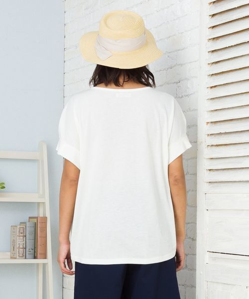 sabstreet my standard(サブストリートマイスタンダード)の「布帛切り替え刺繍カットソー【9号(M)~15号(3L)】(Tシャツ/カットソー・レディース・ホワイト系その他2/ブルー系その他/ブルー系その他2/ホワイト系その他・15号/9号)」の6枚目の写真