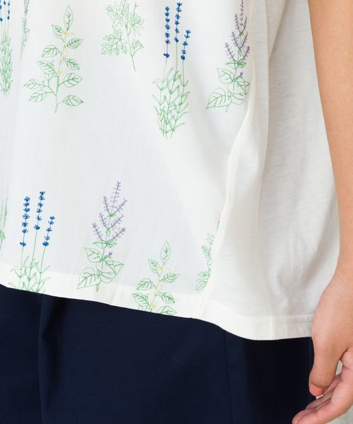 sabstreet my standard(サブストリートマイスタンダード)の「布帛切り替え刺繍カットソー【9号(M)~15号(3L)】(Tシャツ/カットソー・レディース・ホワイト系その他2/ブルー系その他/ブルー系その他2/ホワイト系その他・15号/9号)」の9枚目の写真