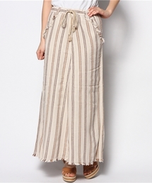 goa | 綿麻ストライプピグメント ロングスカート(スカート)