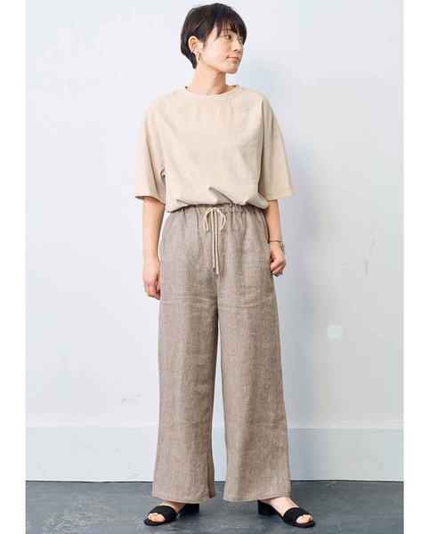 MEDE19F(メデジュウキュウ)の「MEDE19F リネン100%のヘリンボーン柄パンツ〈ブラウン〉(その他パンツ・レディース・ライトブラウン・MEDIUM/LARGE/X-LARGE/XX-LARGE/NM)」の6枚目の写真