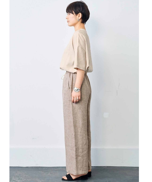MEDE19F(メデジュウキュウ)の「MEDE19F リネン100%のヘリンボーン柄パンツ〈ブラウン〉(その他パンツ・レディース・ライトブラウン・MEDIUM/LARGE/X-LARGE/XX-LARGE/NM)」の7枚目の写真