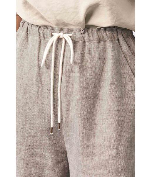MEDE19F(メデジュウキュウ)の「MEDE19F リネン100%のヘリンボーン柄パンツ〈ブラウン〉(その他パンツ・レディース・ライトブラウン・MEDIUM/LARGE/X-LARGE/XX-LARGE/NM)」の9枚目の写真