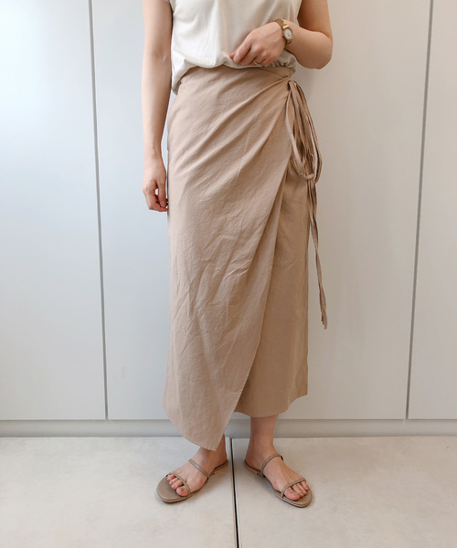 DouDou（ドゥドゥ）の「ラップリボンスカート（スカート・レディース・ホワイト系その他/ベージュ/ミント・FREE）」の2枚目の写真