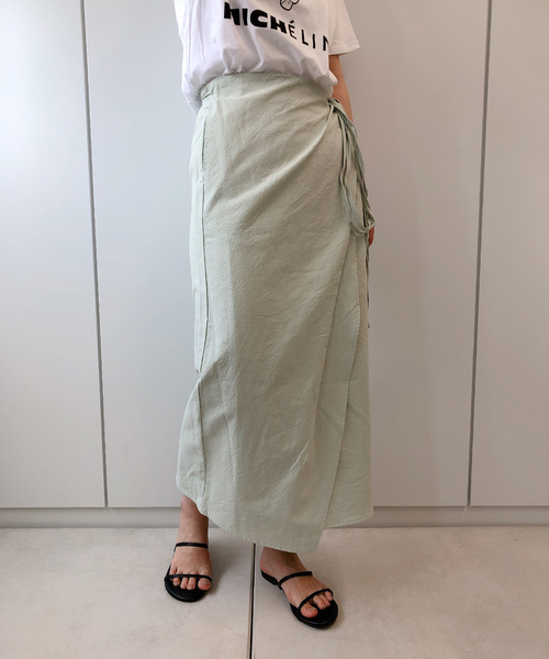 DouDou（ドゥドゥ）の「ラップリボンスカート（スカート・レディース・ホワイト系その他/ベージュ/ミント・FREE）」の3枚目の写真