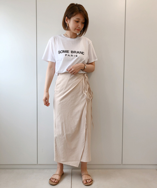 DouDou（ドゥドゥ）の「ラップリボンスカート（スカート・レディース・ホワイト系その他/ベージュ/ミント・FREE）」の6枚目の写真