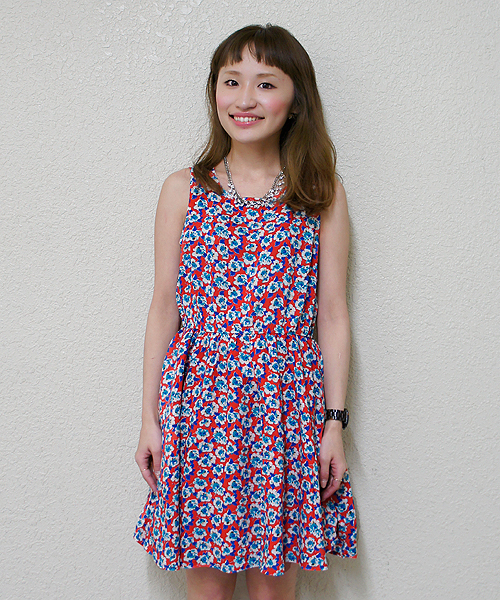 CIAOPANIC（チャオパニック）の「【Ciaopanic】大花ノースリーブOP（ワンピース・レディース・ネイビー/レッド/グリーン・FREE）」の3枚目の写真