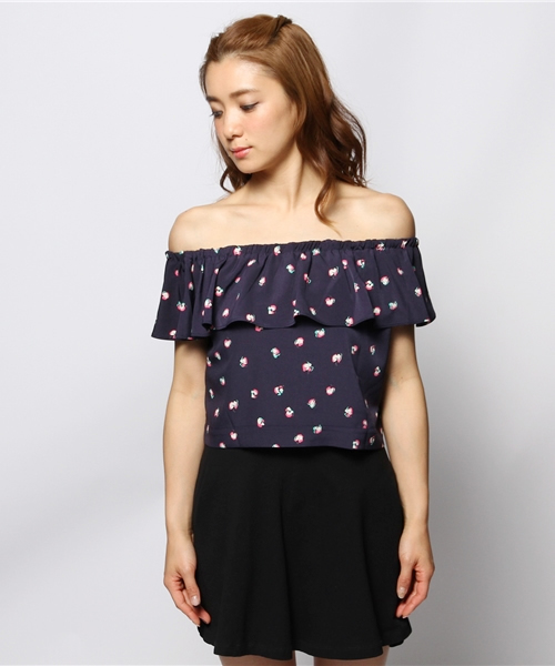 ROSE BUD（ローズバッド）の「S-LBL-14105 OFF SHOULDER RUFFLE BLOUSE（シャツ/ブラウス・レディース・アイボリー/ネイビー・ONE SIZE）」の8枚目の写真