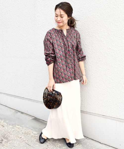 liflattie ships（リフラティ シップス）の「liflattie ships:リバティシャーリングスモック（シャツ/ブラウス・レディース・ブラック/ピンク/オリーブ・SMALL/MEDIUM）」の19枚目の写真