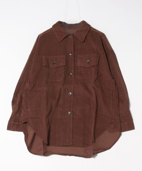 STYLEBLOCK（スタイルブロック）の「コーデュロイビッグシルエットCPOジャケット（ミリタリージャケット・レディース・グレー/ベージュ/ブラウン/ライトベージュ・M）」の3枚目の写真